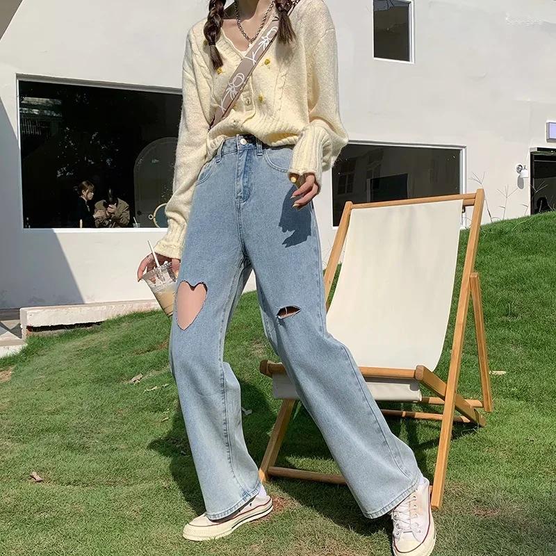 Women's Jeans EBAIHUI Love Hole High Waist Lady Spring Summer Denim Pants Korean Loose Draping Floor Sweeping Straight Leg Trousers, Light blue
Women's Jeans EBAIHUI Love Hole High Waist Lady Spring Summer Denim Pants Korean Loose Draping Floor Sweeping Straight Leg Trousers, Light blue