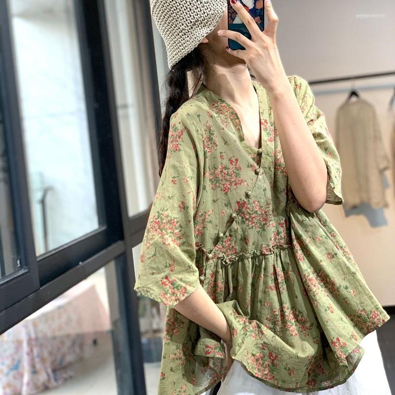 Ethnic Clothing Ladies Chinese Tops 2023 Top Women Summer Retro Oblique Shirt Qipao Cheongsam Loose Style 11070
Ethnic Clothing Ladies Chinese Tops 2023 Top Women Summer Retro Oblique Shirt Qipao Cheongsam Loose Style 11070