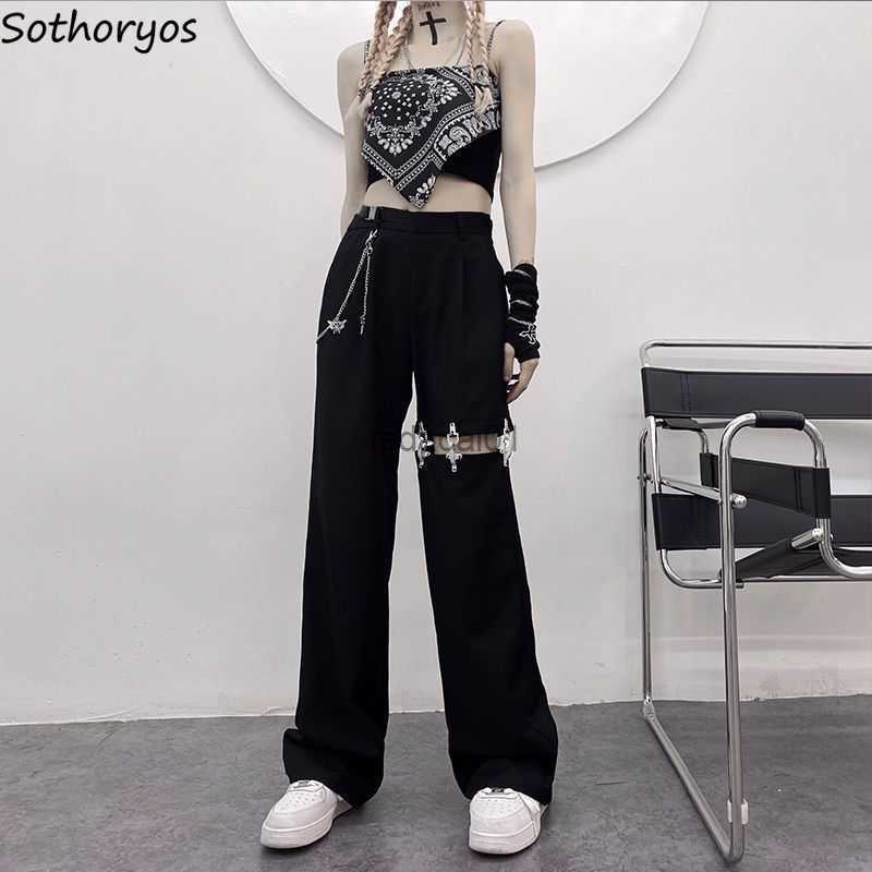 Dark Academia Pants Women Tactical Hot Sale S3XL Sexy Harajuku Hollow Out Baggy Black BF Hot Sale Hip Hop High Waist Pantalones L230621, Black-no chain
Dark Academia Pants Women Tactical Hot Sale S3XL Sexy Harajuku Hollow Out Baggy Black BF Hot Sale Hip Hop High Waist Pantalones L230621, Black-no chain