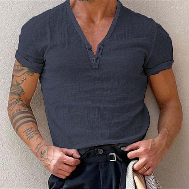 Men' T Shirts Casual Slim V Neck Buttoned Mens Cotton Linen Tops Summer Fashion Pure Color Short Sleeve T-shirt Leisure Men Tees, 04 dark blue
Men' T Shirts Casual Slim V Neck Buttoned Mens Cotton Linen Tops Summer Fashion Pure Color Short Sleeve T-shirt Leisure Men Tees, 04 dark blue