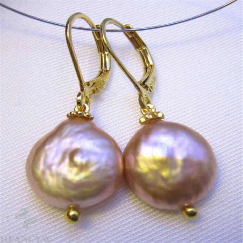 Dangle Earrings 14-15mm Pink Baroque Pearl 18K Hook Cultured Earbob Dangler Engagement Fine Women CLASP Jewelry
Dangle Earrings 14-15mm Pink Baroque Pearl 18K Hook Cultured Earbob Dangler Engagement Fine Women CLASP Jewelry