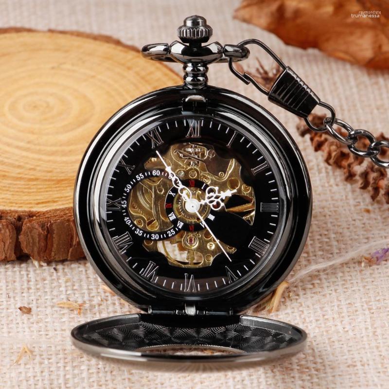 Pocket Watches Fashion Black Smooth Transparent Glass Cover Mechanical For Men Women Steampunk Vintage Necklace With Chain Gifts
Pocket Watches Fashion Black Smooth Transparent Glass Cover Mechanical For Men Women Steampunk Vintage Necklace With Chain Gifts