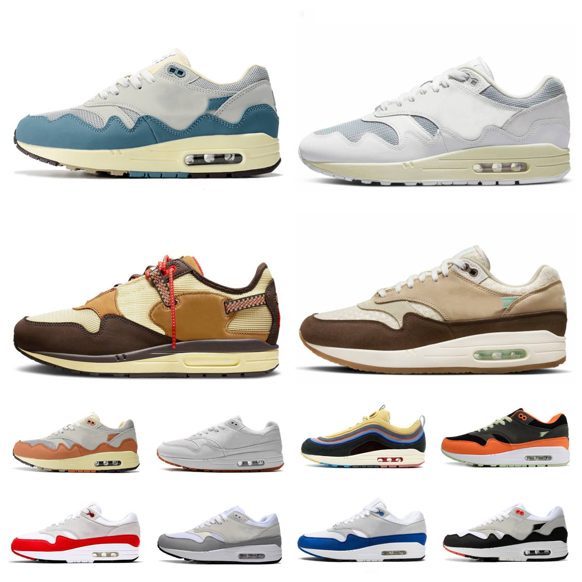 2023 Airmaxs Max 1 87 Running ShOes Mens Women Air Sean Wotherspoon Patta Waves Noise Aqua Monarch Travis Crepe Soft Grey Baroque Brown Anniversary Royal Red Sneakers, Shoes lace
2023 Airmaxs Max 1 87 Running ShOes Mens Women Air Sean Wotherspoon Patta Waves Noise Aqua Monarch Travis Crepe Soft Grey Baroque Brown Anniversary Royal Red Sneakers, Shoes lace