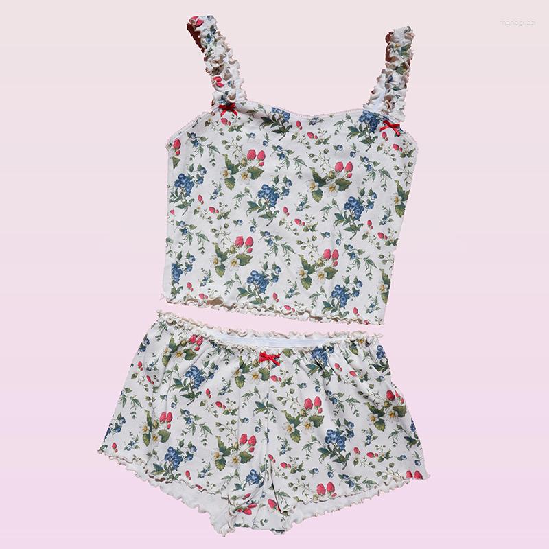 Women' Tracksuits Sweet Girl Kawaii 2 Piece Set Floral Print Frill Tank Tops Shorts Fairycore Vintage Outfits Y2K Cute Bow Crop Vest, Type 2
Women' Tracksuits Sweet Girl Kawaii 2 Piece Set Floral Print Frill Tank Tops Shorts Fairycore Vintage Outfits Y2K Cute Bow Crop Vest, Type 2
