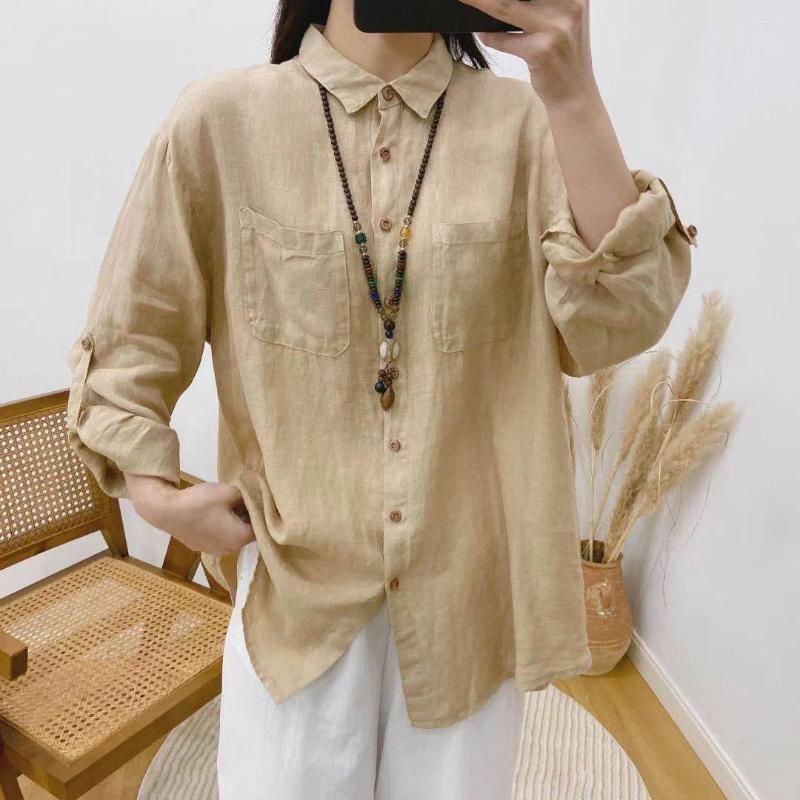 Women's Blouses Johnature Sping Vintage Women Shirts 2023 All Match Solid Color Linen Turn-down Collar Button Female, Black
Women's Blouses Johnature Sping Vintage Women Shirts 2023 All Match Solid Color Linen Turn-down Collar Button Female, Black