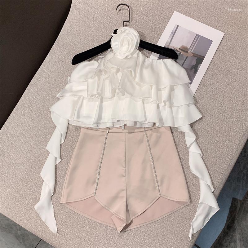 Women' Tracksuits PREPOMP 2023 Summer Ruffles Petal Applique Lace-up Halter Tank Top Diamonds High Waist Shorts Two Piece Set Women Outfits
Women' Tracksuits PREPOMP 2023 Summer Ruffles Petal Applique Lace-up Halter Tank Top Diamonds High Waist Shorts Two Piece Set Women Outfits