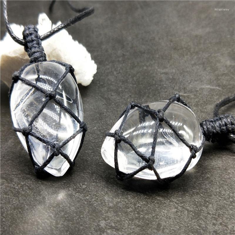 Pendant Necklaces Trendy Natural Clear White Crystal Necklace Irregular Design Braided Wrap Stone Quartz For Women Men Bijoux
Pendant Necklaces Trendy Natural Clear White Crystal Necklace Irregular Design Braided Wrap Stone Quartz For Women Men Bijoux