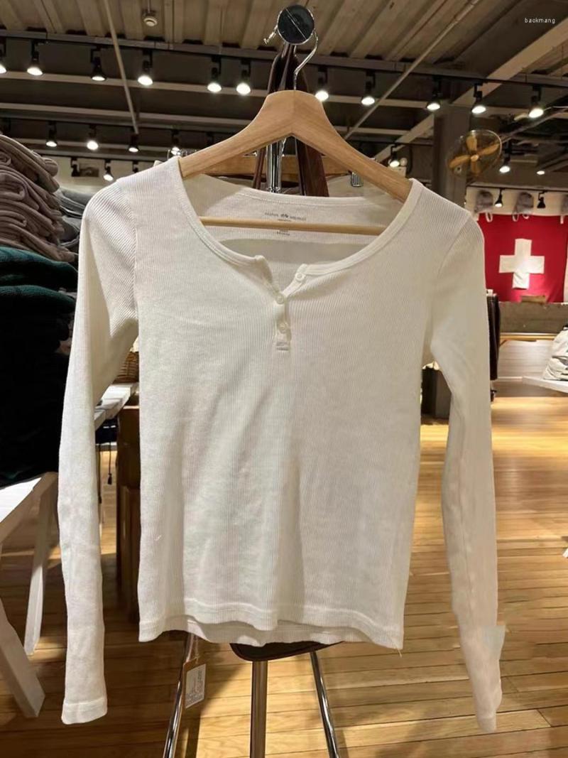 Women's T Shirts Buttons Ribbed Long Sleeve T-shirts Women Spring Soft Cotton Round Neck Vintage Top Female Solid Simple Y2k Streetwear Tees, Black
Women's T Shirts Buttons Ribbed Long Sleeve T-shirts Women Spring Soft Cotton Round Neck Vintage Top Female Solid Simple Y2k Streetwear Tees, Black