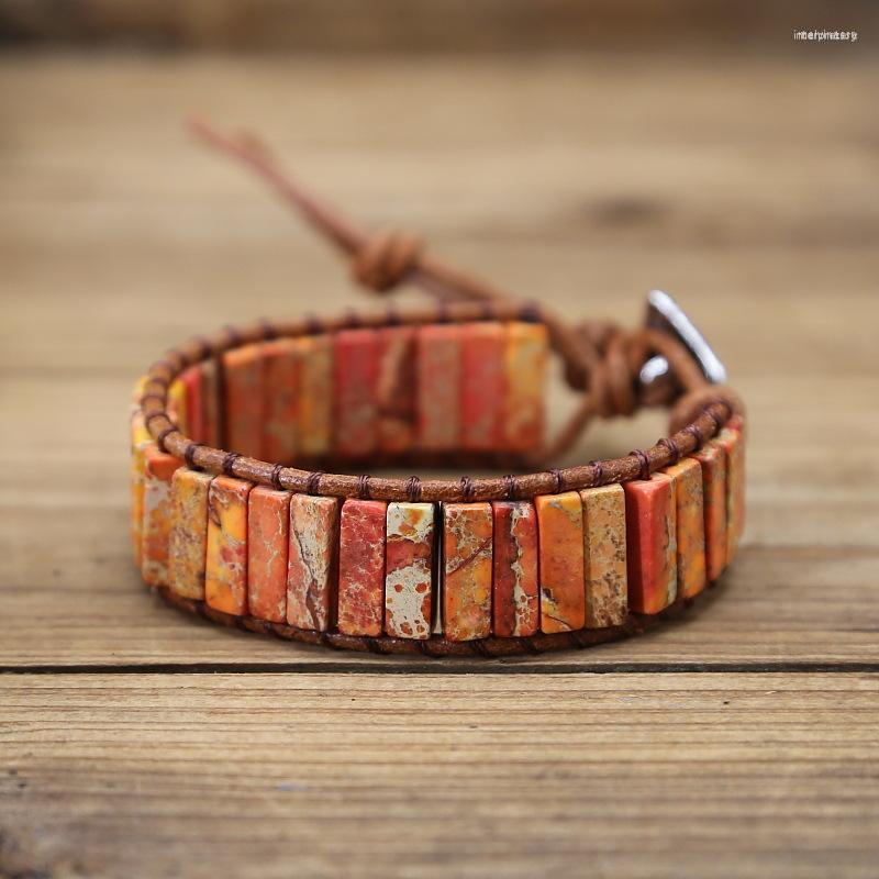 Strand Fashion Handmade Boho Bracelet Mixed Natural Stones Charm Chakra Tube Beads Leather Wrap Bracelets Gift Drop
Strand Fashion Handmade Boho Bracelet Mixed Natural Stones Charm Chakra Tube Beads Leather Wrap Bracelets Gift Drop