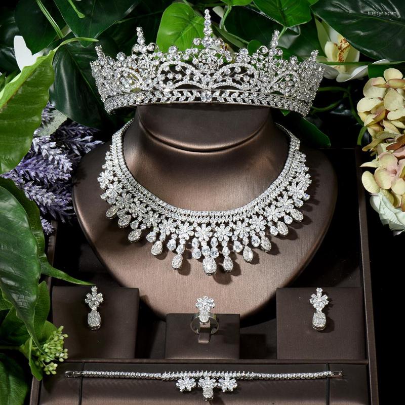 Necklace Earrings Set Fashion Shiny Cubic Zircon Wedding Bridal 5pcs Flower Mariage Headband Tiaras Earring For Women N-1633, Picture shown
Necklace Earrings Set Fashion Shiny Cubic Zircon Wedding Bridal 5pcs Flower Mariage Headband Tiaras Earring For Women N-1633, Picture shown