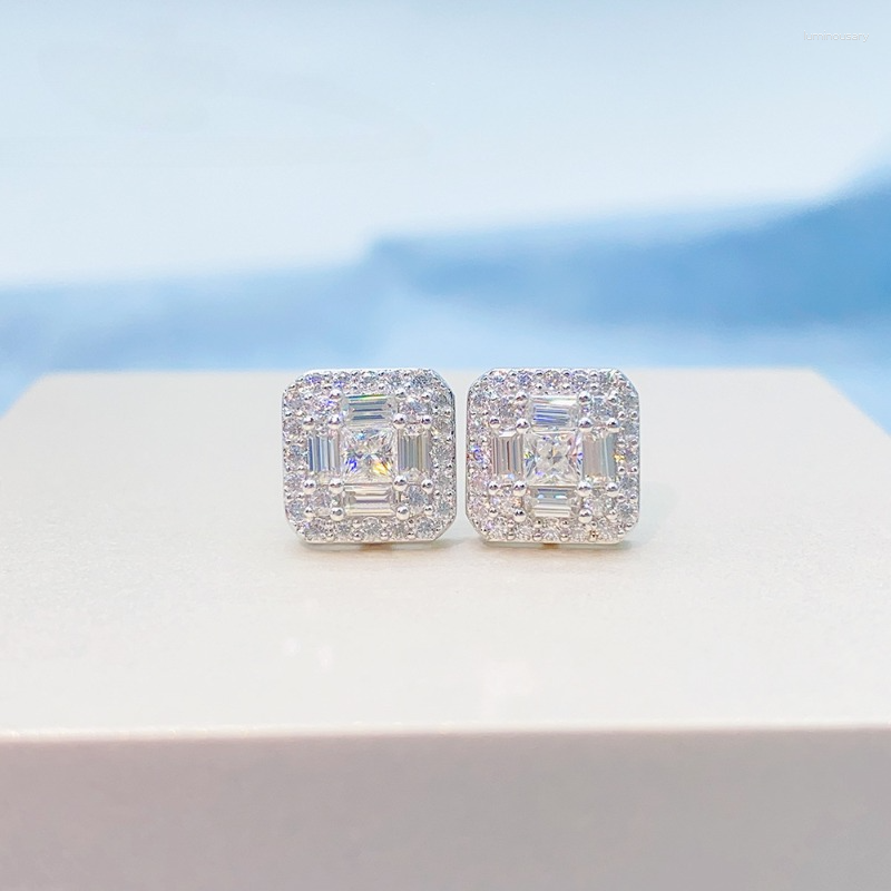 Stud Earrings Iced D Color Square Moissanite For Women Ins Jewelry 925 Sterling Silver Diamond Ear Studs Screwback
Stud Earrings Iced D Color Square Moissanite For Women Ins Jewelry 925 Sterling Silver Diamond Ear Studs Screwback