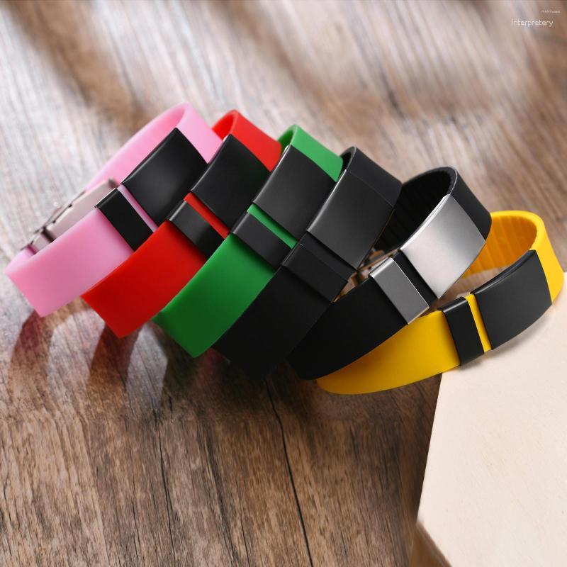 Link Bracelets Free Silicone Band Bracelet With Stainless Steel Tag Personalized Custom For Men Women Kids Jewelry
Link Bracelets Free Silicone Band Bracelet With Stainless Steel Tag Personalized Custom For Men Women Kids Jewelry
