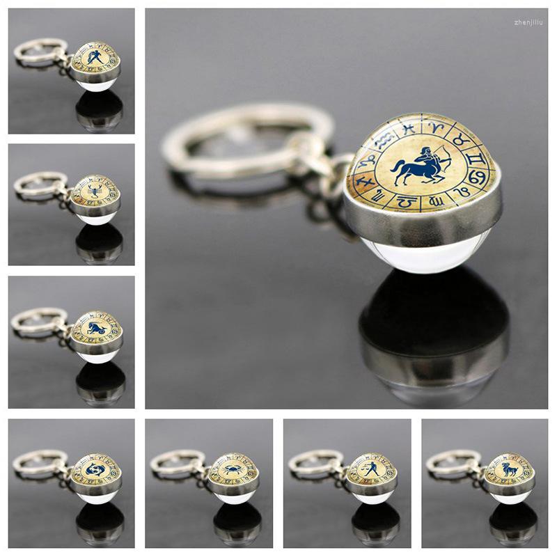 Keychains WG 1pc 12 Constellations Cabochon Double-Sided Glass Ball Keychain Time Gem&stone Pendant Jewelry
Keychains WG 1pc 12 Constellations Cabochon Double-Sided Glass Ball Keychain Time Gem&stone Pendant Jewelry