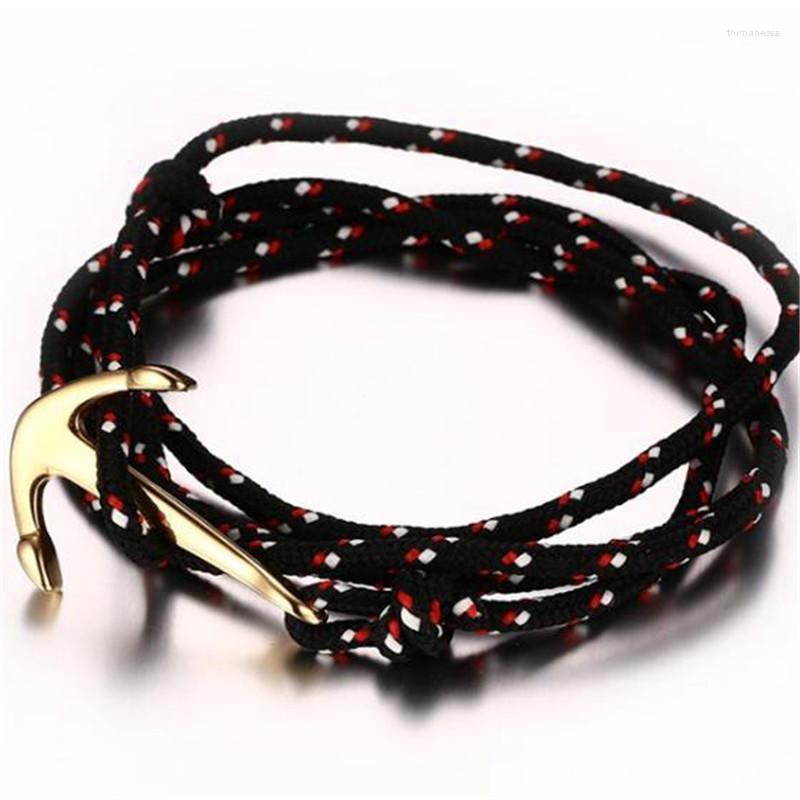 Bangle Titanium Steel Black Rope Anchor Nylon Bracelet For Men Gold Color Plating Jewelry Gift Raym22
Bangle Titanium Steel Black Rope Anchor Nylon Bracelet For Men Gold Color Plating Jewelry Gift Raym22