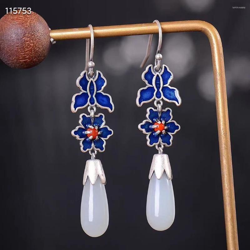 Stud Earrings Natural Real 925 Sterling Silver Butterfly And Flower Mosaic Hetian Jade Retro Temperament Women
Stud Earrings Natural Real 925 Sterling Silver Butterfly And Flower Mosaic Hetian Jade Retro Temperament Women