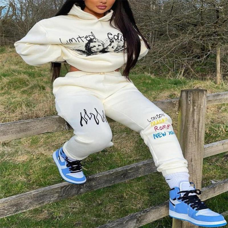 Women's Two Piece Pants High Fashion Print Pant Set Hoodies 2 Pieces Tops And Long Suit Female Tracksuits, Creamy-white
Women's Two Piece Pants High Fashion Print Pant Set Hoodies 2 Pieces Tops And Long Suit Female Tracksuits, Creamy-white