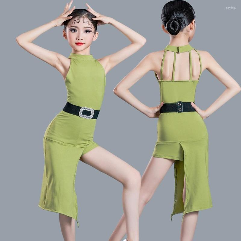 Stage Wear Latin Dance Practice Clothes Summer Children Dress Suit Girls Professional Performance Competition, Green
Stage Wear Latin Dance Practice Clothes Summer Children Dress Suit Girls Professional Performance Competition, Green