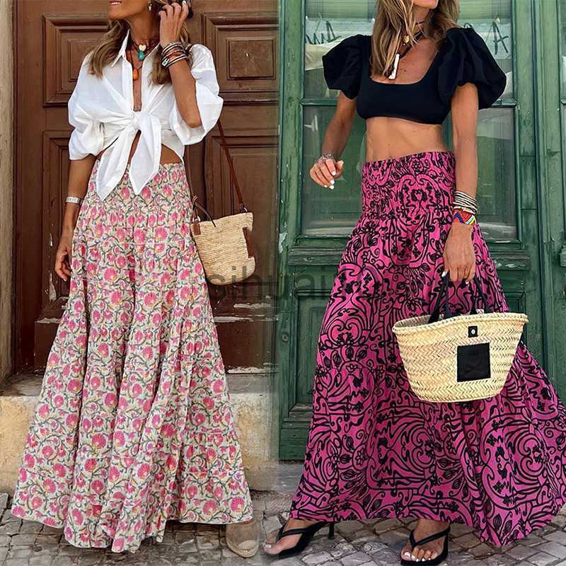 Skirts American Retro Women Spring And Summer Skirt Elegant Female Loose Casual Long Skirt Streetwear Beach Club Holiday Floral Skirt J230621, Rose red
Skirts American Retro Women Spring And Summer Skirt Elegant Female Loose Casual Long Skirt Streetwear Beach Club Holiday Floral Skirt J230621, Rose red