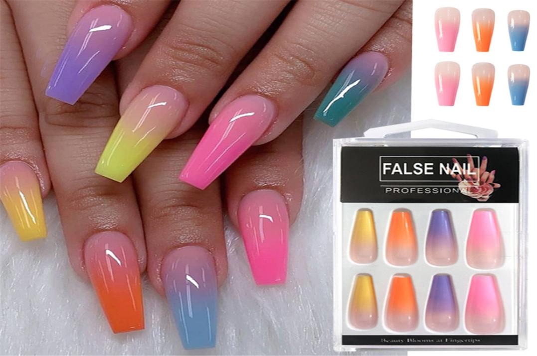 20pcsset Acrylic Candy Color Finish Nail Art Tips Colorful Fake Nails Artificial False Nails With Glue Rainbow Gradient Color2649909, Black
20pcsset Acrylic Candy Color Finish Nail Art Tips Colorful Fake Nails Artificial False Nails With Glue Rainbow Gradient Color2649909, Black
