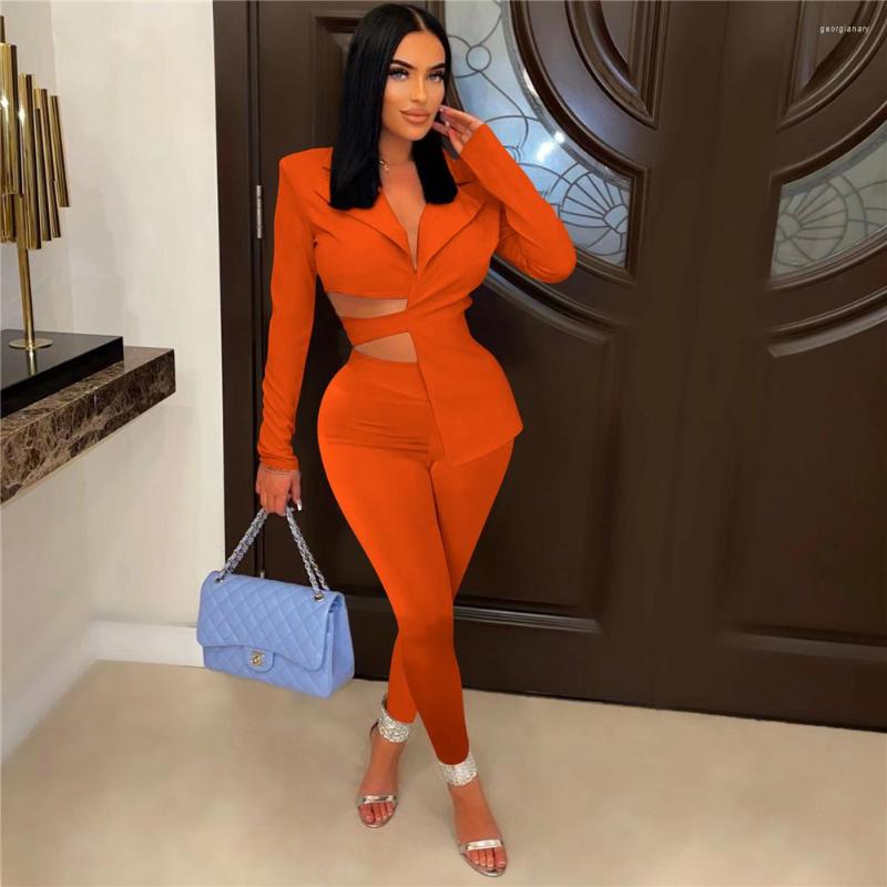Women' Two Piece Pants Set Women Fashion Fall Winter Clothes Irregular Lace-up Long Sleeve Crop Top And Matching Sets Sexy Club Outfits, Orange
Women' Two Piece Pants Set Women Fashion Fall Winter Clothes Irregular Lace-up Long Sleeve Crop Top And Matching Sets Sexy Club Outfits, Orange
