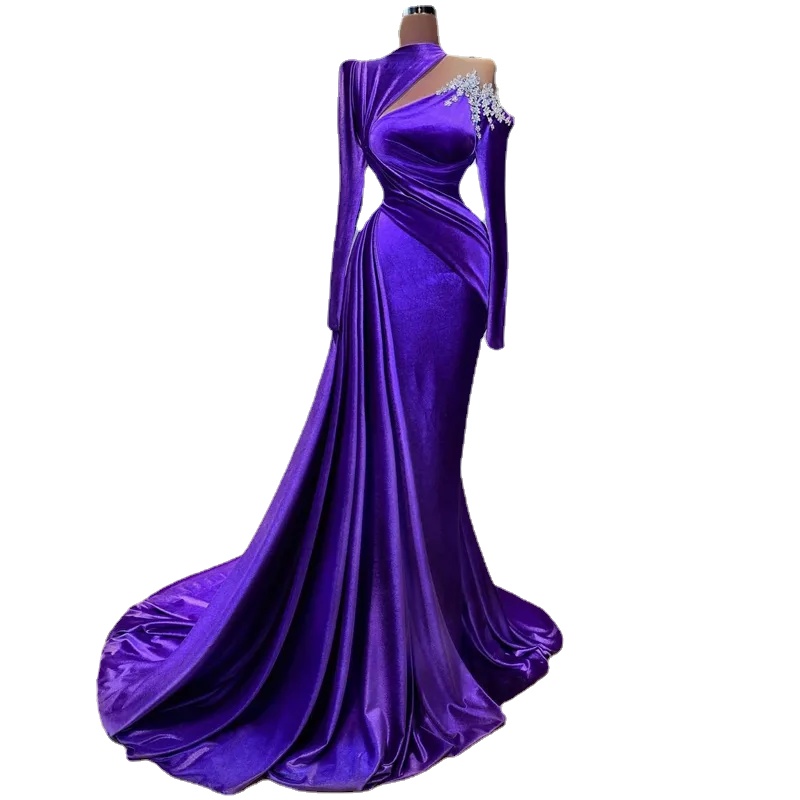 Purple Velvet Mermaid Arabic Dubai Evening Dresses Long Sleeve Prom Gown Ruched Overskirt Sweep Train Celebrity Dress, Same as picture
Purple Velvet Mermaid Arabic Dubai Evening Dresses Long Sleeve Prom Gown Ruched Overskirt Sweep Train Celebrity Dress, Same as picture