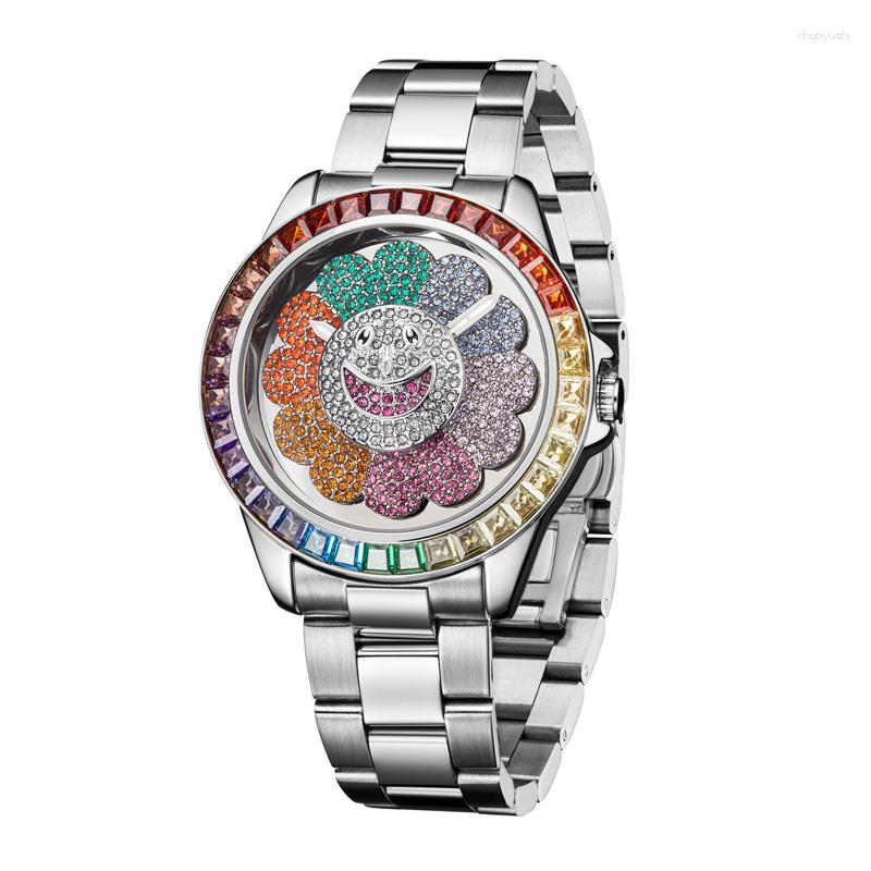 Wristwatches Funny Watch For Men Luxury Diamond Rotating Sunflower Dial Watches Man Fashion Steel Luminous Waterproof Wristwatch, V357 gold
Wristwatches Funny Watch For Men Luxury Diamond Rotating Sunflower Dial Watches Man Fashion Steel Luminous Waterproof Wristwatch, V357 gold