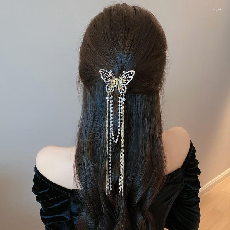 Hair Clips Luxury Pearl Butterfly Rhinestone Tassel Claw Women Temperament Hairpin Clip Headwear Accessories
Hair Clips Luxury Pearl Butterfly Rhinestone Tassel Claw Women Temperament Hairpin Clip Headwear Accessories