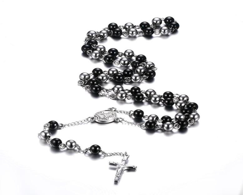 Fashion BlackSilver Color Rosary Necklace Stainless Steel Long Necklace Jewelry9686573
Fashion BlackSilver Color Rosary Necklace Stainless Steel Long Necklace Jewelry9686573