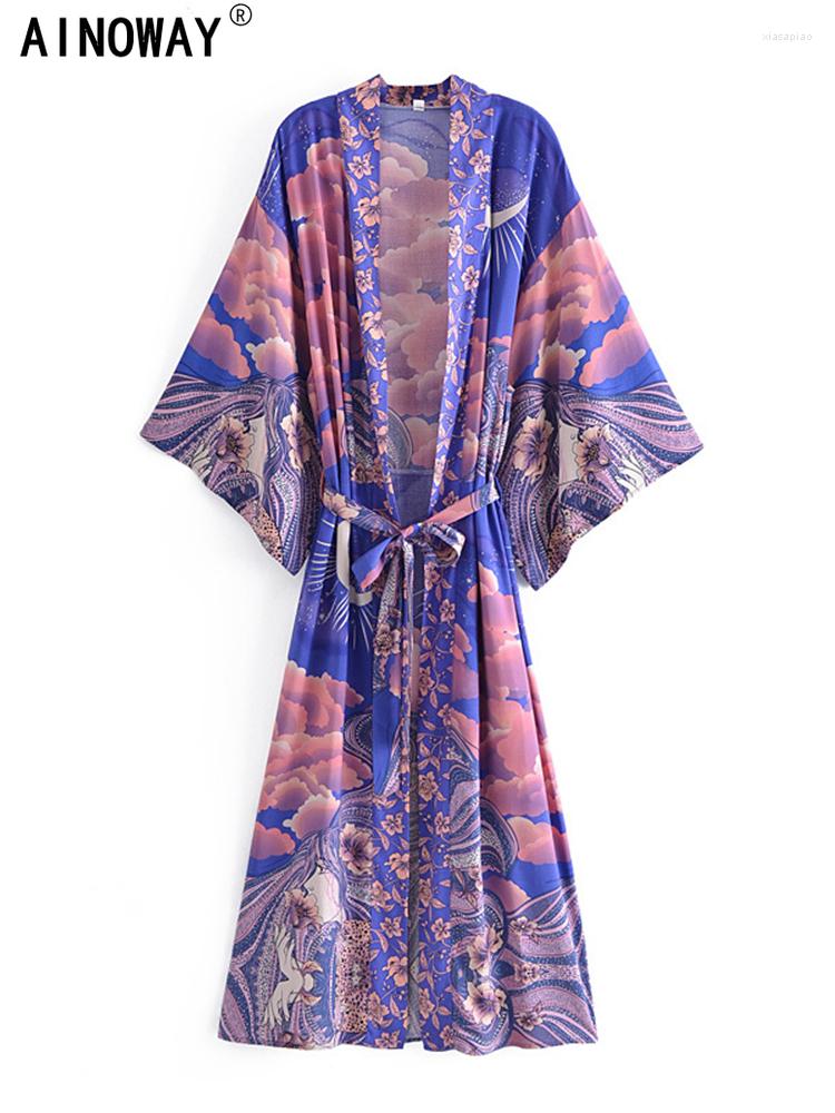 Women' Swimwear Vintage Chic Women Star And Moon Floral Print Bat Sleeve Beach Bohemian Kimono Dress Robe Ladies Summer Boho Bikini, Purple
Women' Swimwear Vintage Chic Women Star And Moon Floral Print Bat Sleeve Beach Bohemian Kimono Dress Robe Ladies Summer Boho Bikini, Purple