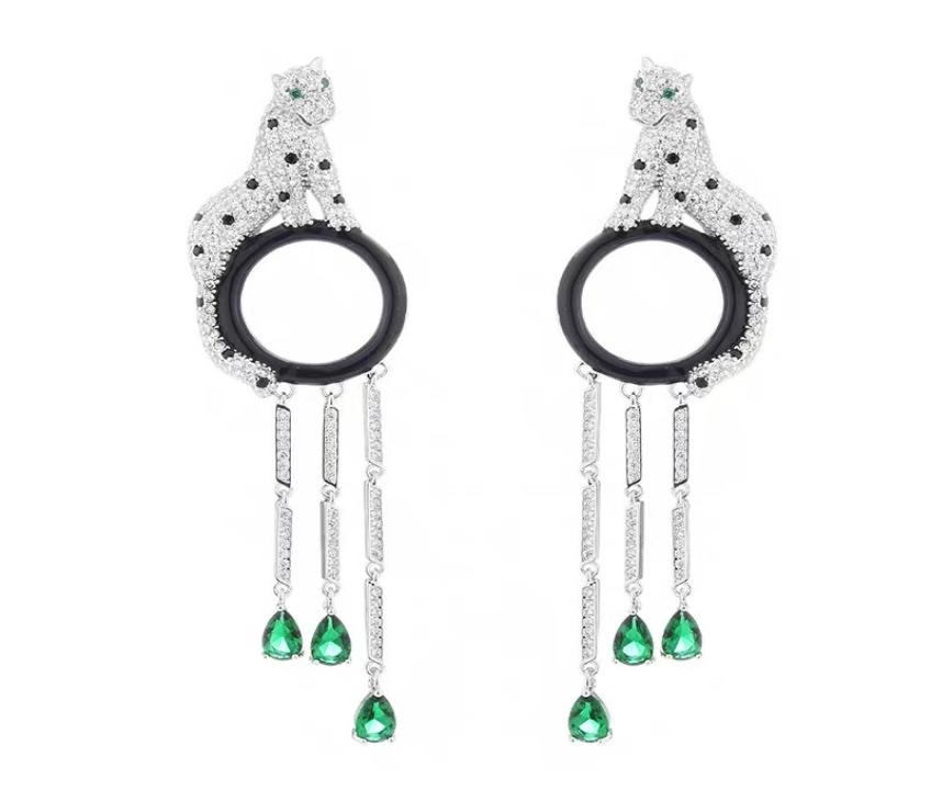 Luxury Brand Party Jewelry Women Panthere Earrings 3D Full Diamond Leopard Drop Earrings Tassels Drop Water Green Stone Panthe4649284
Luxury Brand Party Jewelry Women Panthere Earrings 3D Full Diamond Leopard Drop Earrings Tassels Drop Water Green Stone Panthe4649284