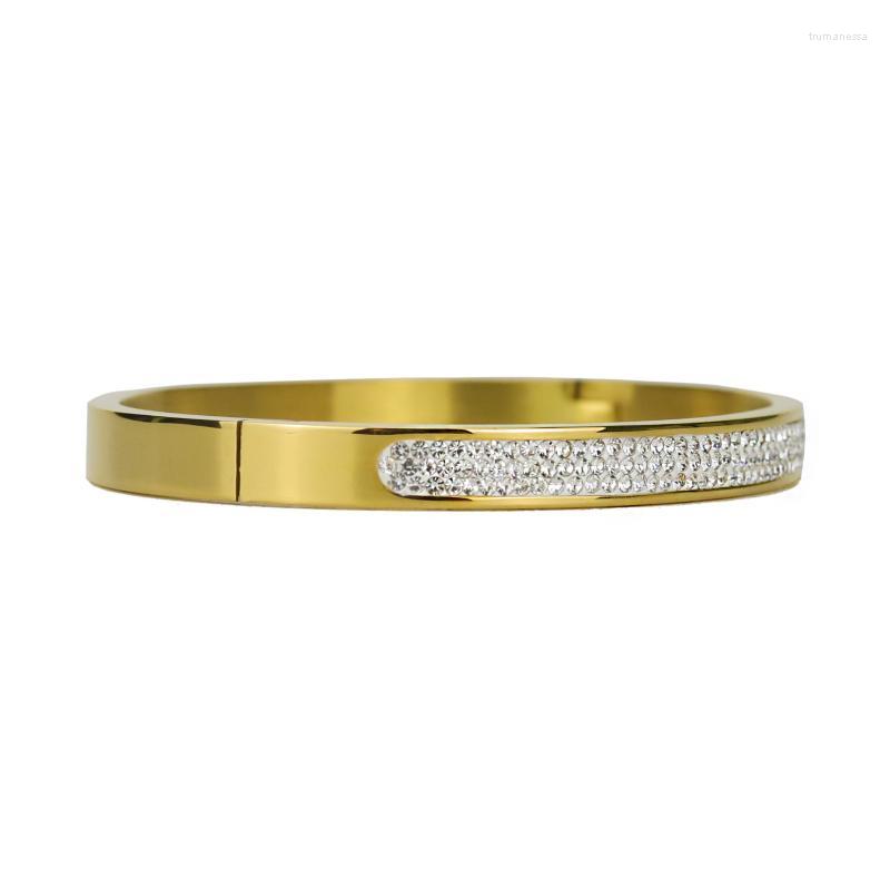 Bangle 6mm High Quality 18K Gold Color Luxury Iced Out CZ Women Titanium Stainless Steel Bracelets & Bangles For Jewelry Raym22
Bangle 6mm High Quality 18K Gold Color Luxury Iced Out CZ Women Titanium Stainless Steel Bracelets & Bangles For Jewelry Raym22