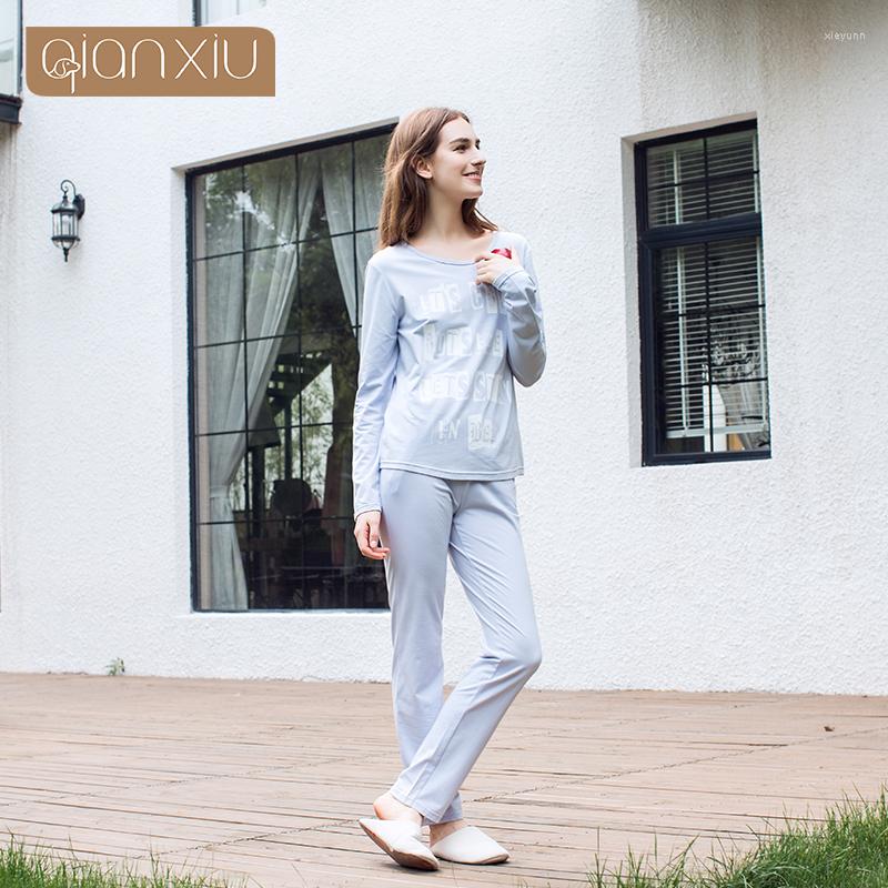 Women's Sleepwear 2023 Spring Autumn Female Casual Pajama Sets Ladies Letter Print Suit Women Long Sleeve O-neck Collar T Shirt & Pants, Pink