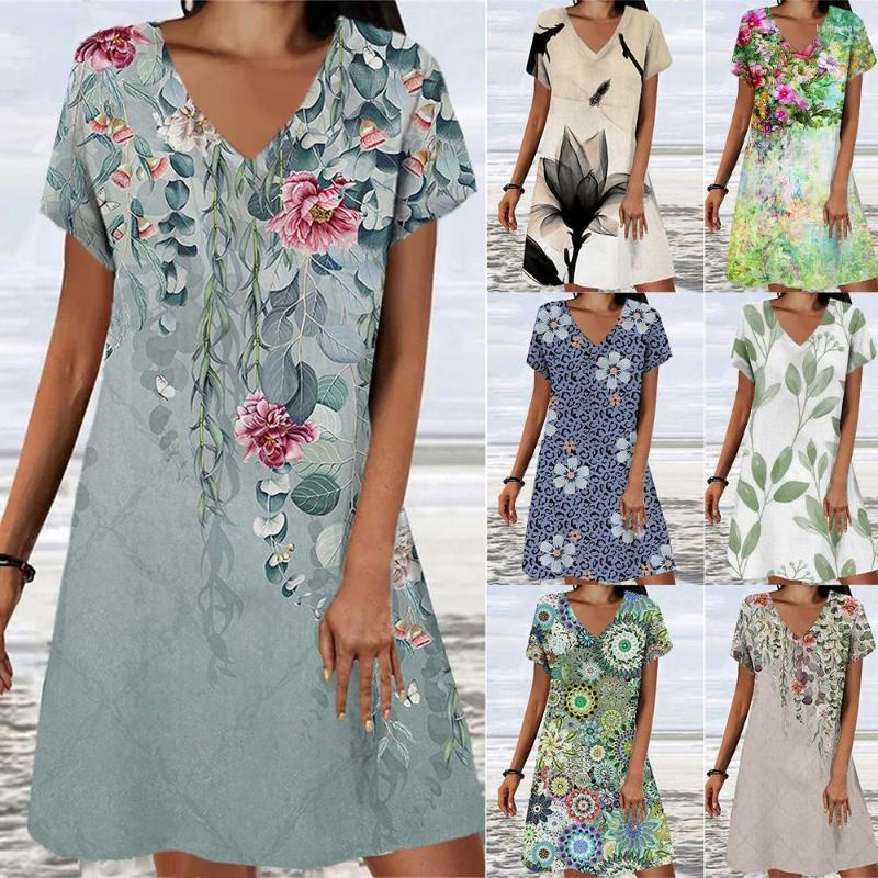 Casual Dresses Women T Shirt Dress Tee Leaf Floral Print V Neck Mini Fashion Daily Holiday 14 Styles, Black
Casual Dresses Women T Shirt Dress Tee Leaf Floral Print V Neck Mini Fashion Daily Holiday 14 Styles, Black
