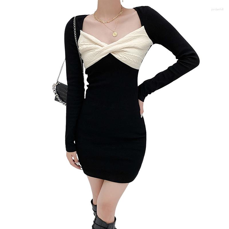 Party Dresses Women Elegant Long Sleeve Short Dress Contrast Color Patchwork Kink Wrap Hip Street Simple Sheath Slim Bodycon Summer 2023, Black
Party Dresses Women Elegant Long Sleeve Short Dress Contrast Color Patchwork Kink Wrap Hip Street Simple Sheath Slim Bodycon Summer 2023, Black