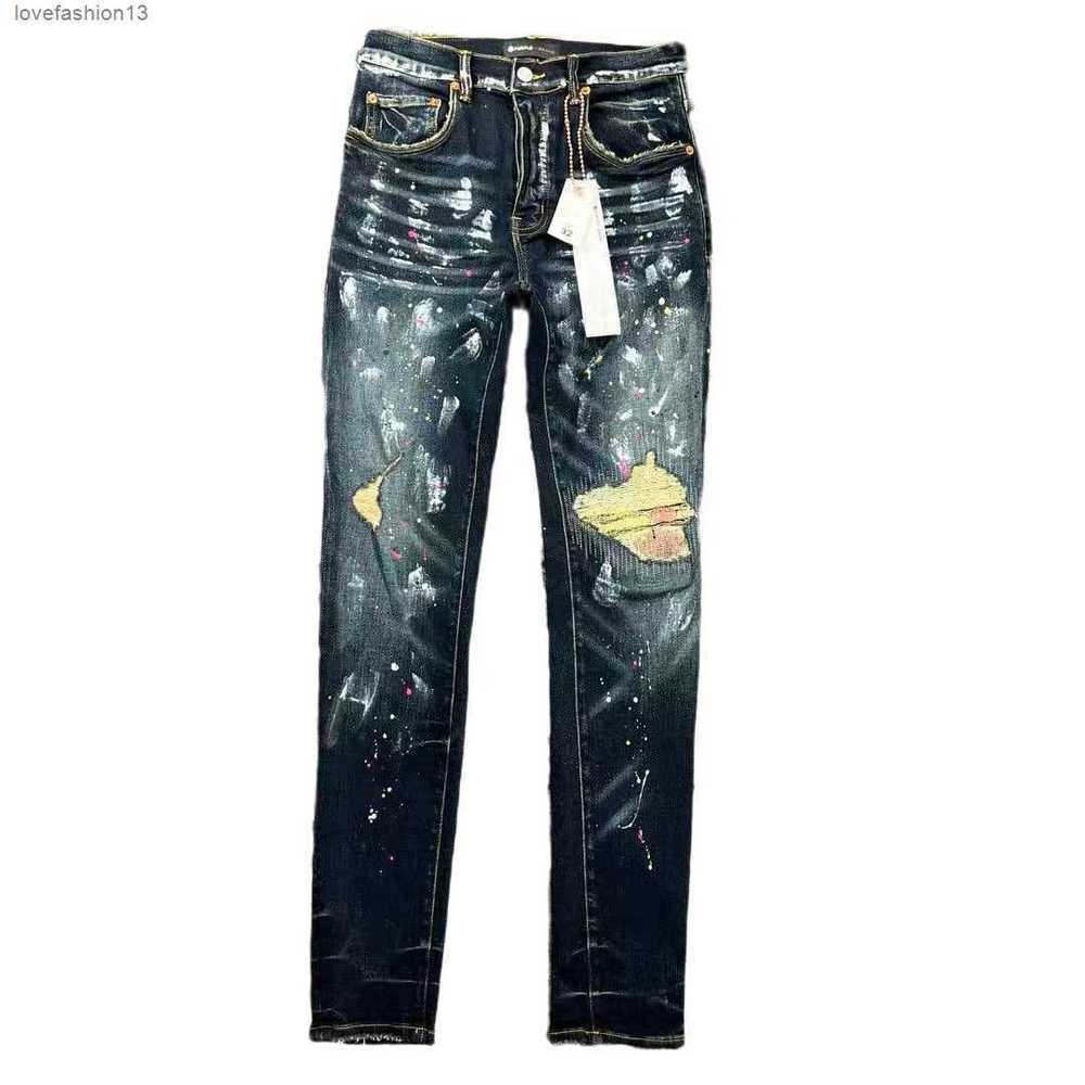 Purple ksubi Jeans Fashion Brand Elastic Casual Exclusive correct version Men's Summer New Style