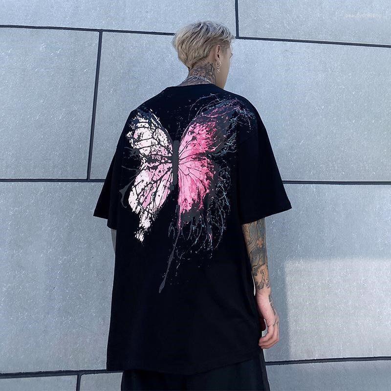 Men' T Shirts Summer Large Size Couple Short-sleeved T-shirts Butterfly Ink Printed Oversize Loose Men' Women' T-shirt Male, As show8
Men' T Shirts Summer Large Size Couple Short-sleeved T-shirts Butterfly Ink Printed Oversize Loose Men' Women' T-shirt Male, As show8
