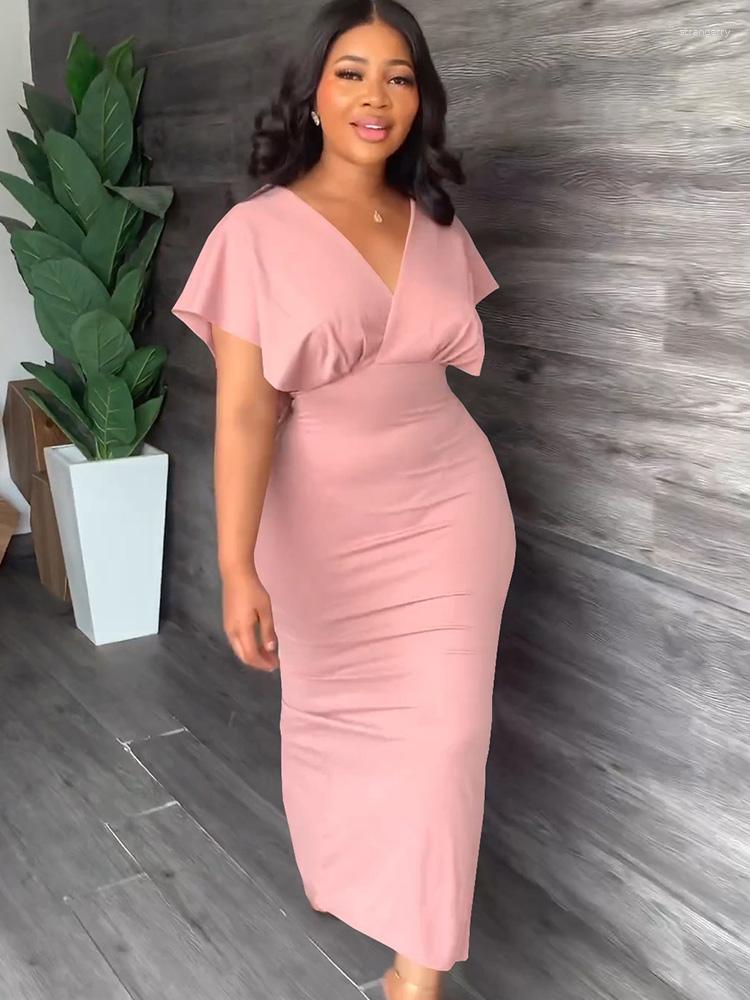 Party Dresses Spring Summer Elegant Workwear Bodycon Maxi Dress For Woman V-neck Short Sleeve High Waist Office Lady Long Vestidos, Pink
Party Dresses Spring Summer Elegant Workwear Bodycon Maxi Dress For Woman V-neck Short Sleeve High Waist Office Lady Long Vestidos, Pink