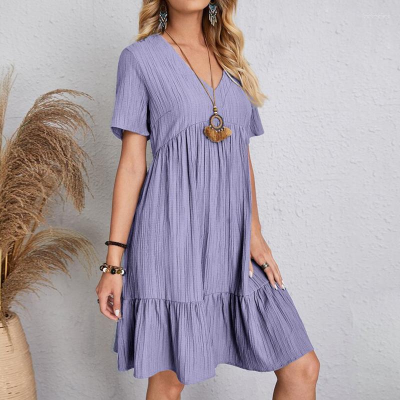 Casual Dresses 2023 Summer Vintage Women A-Line Mini Dress Fashion V-Neck High Waist Solid Elegant Party Lady Short Sleeve, Purple
Casual Dresses 2023 Summer Vintage Women A-Line Mini Dress Fashion V-Neck High Waist Solid Elegant Party Lady Short Sleeve, Purple