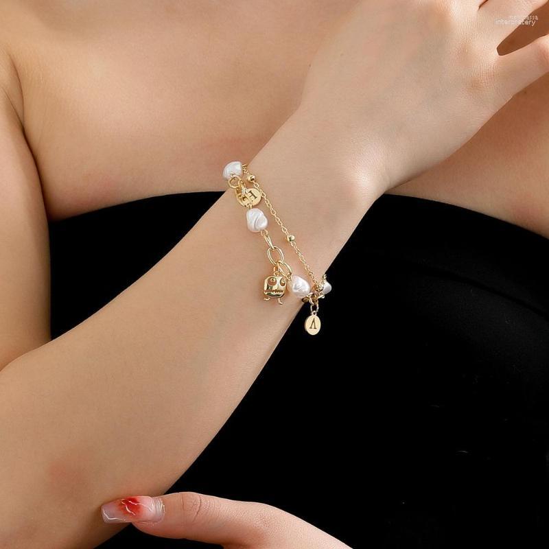 Link Bracelets Irregular Pearl Bracelet For Woman Stainless Steel Punk Funny Ghost Pendant Charm Jewelry
Link Bracelets Irregular Pearl Bracelet For Woman Stainless Steel Punk Funny Ghost Pendant Charm Jewelry