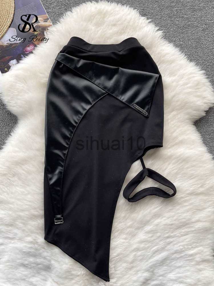 Skirts SINGREINY Female PU Leather Sexy Skirt Patchwork Elastic Waist Slin Sheath Mini Skirt Streetwear Korean Club Sensual Skirts J230621, Black
Skirts SINGREINY Female PU Leather Sexy Skirt Patchwork Elastic Waist Slin Sheath Mini Skirt Streetwear Korean Club Sensual Skirts J230621, Black