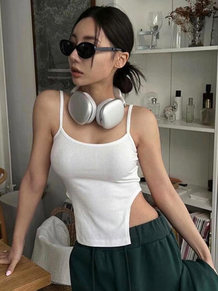 Women's Tanks Suspenders U-neck Tank Top Solid Sexy Side Slit For Women Summer Sleeveless Slim Halter Fashion Streetwear Ropa De Mujer, Black tank top
Women's Tanks Suspenders U-neck Tank Top Solid Sexy Side Slit For Women Summer Sleeveless Slim Halter Fashion Streetwear Ropa De Mujer, Black tank top