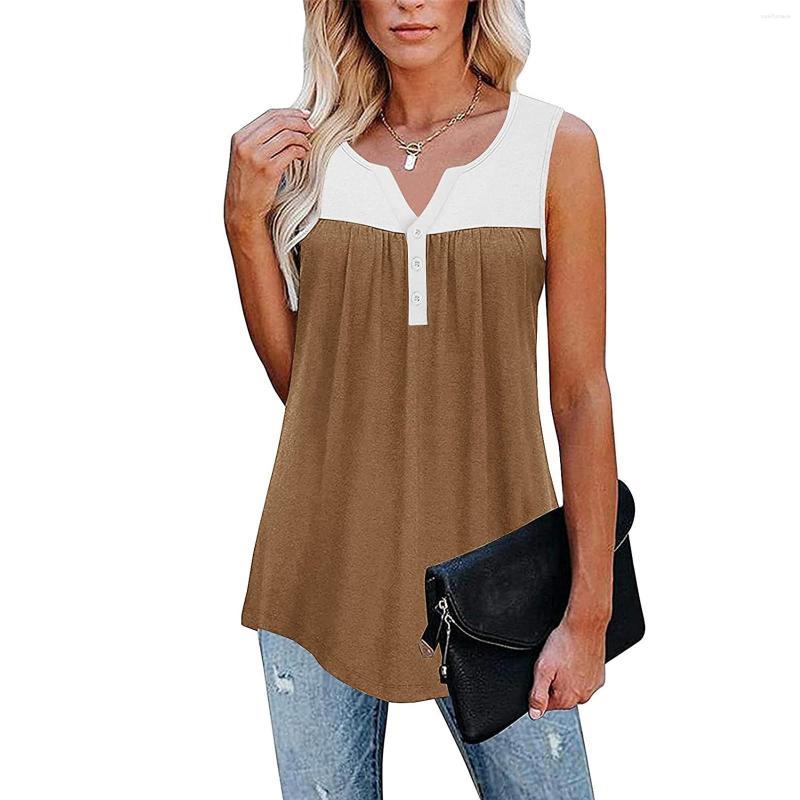 Women' Blouses 2023 Summer Sleeveless Women' V-neck Button Panel Tank Top T-shirt, Khaki
Women' Blouses 2023 Summer Sleeveless Women' V-neck Button Panel Tank Top T-shirt, Khaki