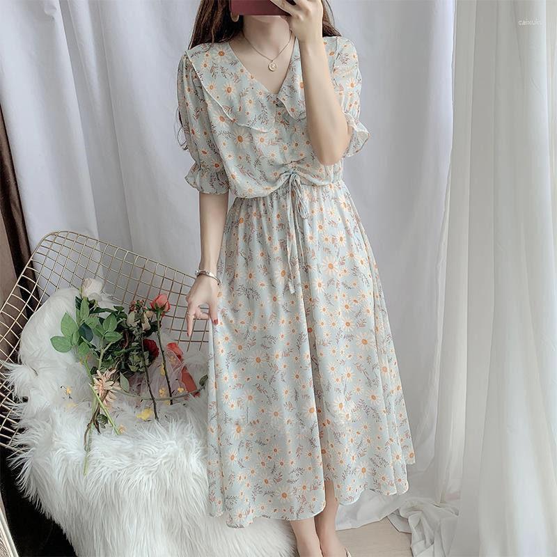 Party Dresses First Love Floral Dress Summer Doll Collar Chiffon Long Skirt Lady Wind Gentle Fairy Sweet Big, Cream-colored
Party Dresses First Love Floral Dress Summer Doll Collar Chiffon Long Skirt Lady Wind Gentle Fairy Sweet Big, Cream-colored