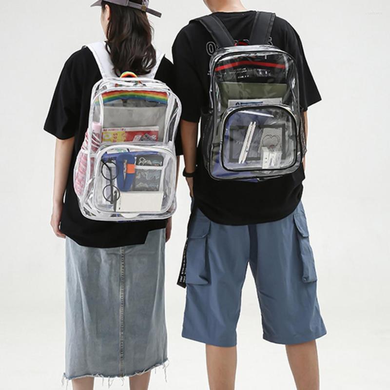 School Bags Bag With Adjustable Shoulder Strap Large Capacity PVC Clear Backpack Schoolbag Book Storage Pouch Daily Use, Black
School Bags Bag With Adjustable Shoulder Strap Large Capacity PVC Clear Backpack Schoolbag Book Storage Pouch Daily Use, Black