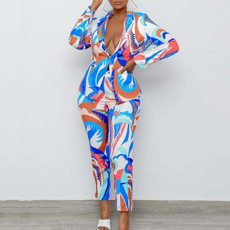 Women' Two Piece Pants Elegant One Button Blazer Suit And Pencil 2 Set For Women 2023 Spring Autumn Street Print Outfit Tracksuit, Blue
Women' Two Piece Pants Elegant One Button Blazer Suit And Pencil 2 Set For Women 2023 Spring Autumn Street Print Outfit Tracksuit, Blue
