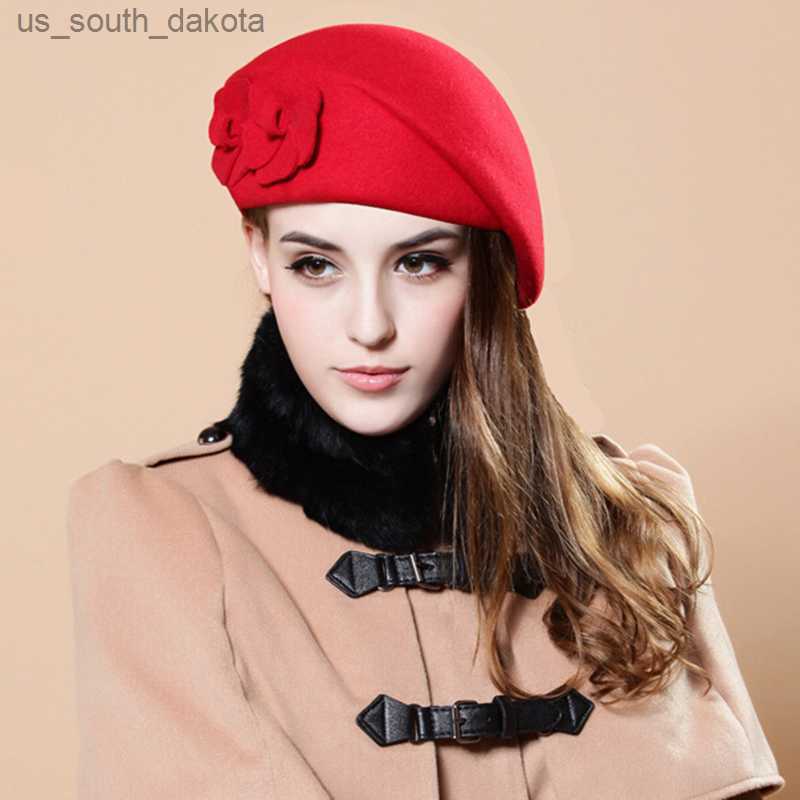 Autumn Winter Women Imitation Woolen Beret Female Fashion Felt top hat Flowers decoration Party street Take a picture Must D17 L230523, Wine red
Autumn Winter Women Imitation Woolen Beret Female Fashion Felt top hat Flowers decoration Party street Take a picture Must D17 L230523, Wine red