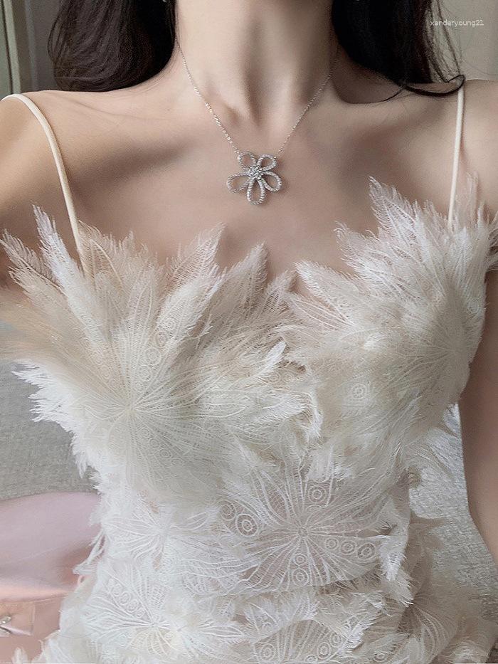 Party Dresses Women French White Feather Lace Flower Fairy Dress Shoulder-straps Hollow Out Sexy Accept Waist Chiffon In Love
Party Dresses Women French White Feather Lace Flower Fairy Dress Shoulder-straps Hollow Out Sexy Accept Waist Chiffon In Love
