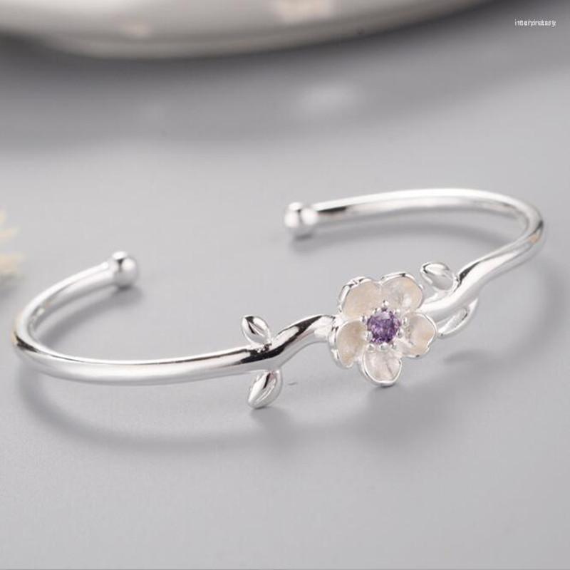 Bangle Creative Fashion Silver Plated Jewelry Bracelets Crystal Female Cherry Flowers Handmade Bangles Gift SL059
Bangle Creative Fashion Silver Plated Jewelry Bracelets Crystal Female Cherry Flowers Handmade Bangles Gift SL059