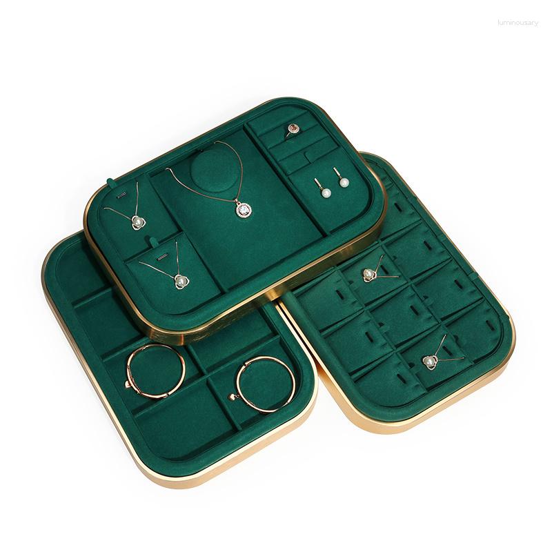 Jewelry Pouches Green Super Fiber Shop Organzier Tray Multi-style Earrings Ring Necklace Display Stand Metal Frame Cool Storage Box
Jewelry Pouches Green Super Fiber Shop Organzier Tray Multi-style Earrings Ring Necklace Display Stand Metal Frame Cool Storage Box