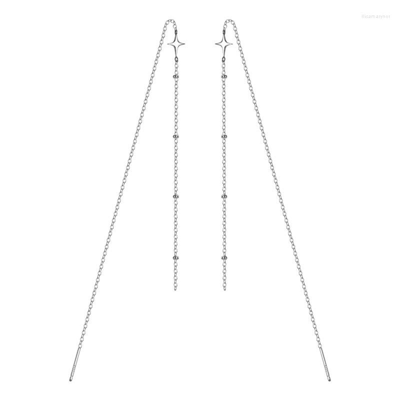 Dangle Earrings Real. 925 Sterling Silver Jewelry The Four Stars &Beads Ball Piercing Long Chain Pull Through C-G6405
Dangle Earrings Real. 925 Sterling Silver Jewelry The Four Stars &Beads Ball Piercing Long Chain Pull Through C-G6405